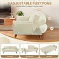 thumbnail image 5 of 75.39 INCH Futon Sofa Bed, Convertible Folding Futon Couch Recliner Lounge For Living Room With 2 Pillow/Armrest Beige, 5 of 5