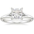 thumbnail image 2 of HeartsAndYou 2ct Princess Cut Moissanite Solitaire Ring 18k White Gold over Silver Twist Split Shank, 2 of 5