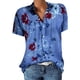 thumbnail image 1 of Camisas de verano para mujer, blusas de manga corta con cuello de solapa y botones con estampado de flores OAVQHLG3B Store lin121212, 1 of 5