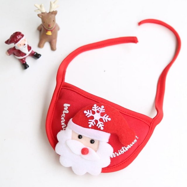 1 bufanda con temática navideña, gorro de astas, gorro de árbol de Navidad y babero de toalla de saliva de reno, alce y Papá Noel, apto para gatos pequeños, perros y mascotas, gorro de suéter