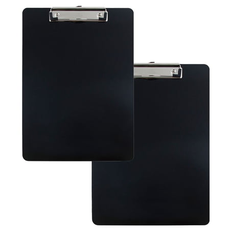 JAM Paper Aluminum Clip Boards, Black Clipboards, 2/Pack, 9 x 12.5