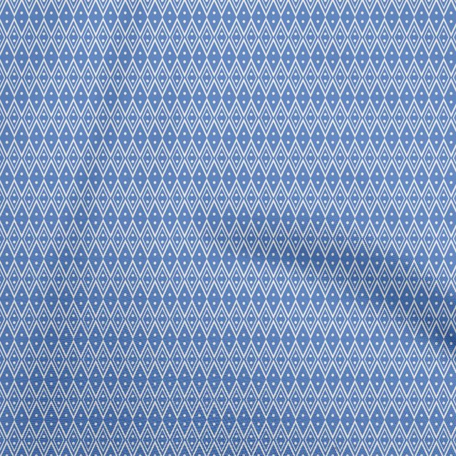 oneOone Polyester Spandex Medium Blue Fabric Tribal Craft Projects Decor Fabric Printed By The Yard 56 Inch Wide