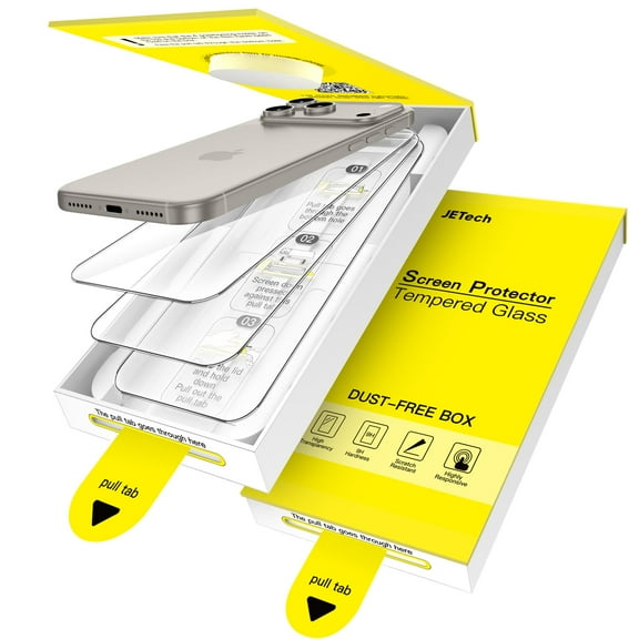 JETech Screen Protector for iPhone 17 Pro Max 6.9-Inch, One-Step Easy Installation with Auto-Alignment Bubble Free Box, 9H Tempered Glass Film, HD-Clear, 3-Pack
