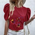 thumbnail image 2 of IROINNID Women's Summer Sexy Printed Casual Ruffle Short Sleeve Summer Tops, 2 of 7