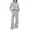 Light Gray, variant on Women’s Velour 2-Piece Tracksuit Set Half Zip Hoodie with Thumb Holes and Pants White L