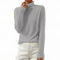 thumbnail image 6 of Cozy Sweaters For Women Turtleneck Long Sleeve Pullover Knitted Pullover Warm Tops Fall Winter Clothes Gray 2XL, 6 of 6