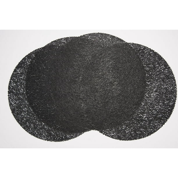 Mesh Indoor/Outdoor Black 100 Eco Friendly Vinyl Placemat (Set of 4)