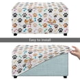 thumbnail image 5 of Xixirimido Cute Corgi Bone Paw Pattern Stretch Ottoman Cover Rectangle Footstool Slipcover Storage Stool Protector Nonslip Footrest Ottoman Cover with Elastic Bottom, Large, 5 of 7