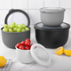 thumbnail image 5 of GPED Juego de 8 Piezas de Tazones para Mezclar con Tapas, Tazones de Plástico, Juego de Tazones para Preparación de Comidas, Tazones Anidados para Almacenamiento Que Ahorra Espacio, Ideal para Cocina, 5 of 7