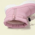 thumbnail image 5 of XXWXYD Toddler Boota Zipper Cold Adhesive Plus Velvet Children's Snow Boots Korean Thick Boys and Girls Warm Cotton Boots for Simple Casual Non Slip Breathable Shoe(4-4.5 Years,Pink), 5 of 6