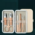 thumbnail image 3 of Rose Golden Stainless Steel Nail Clipper Set Grooming Tool Set With Case Manicure Art Tool, 3 of 4