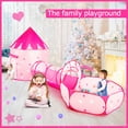 thumbnail image 6 of 3pc Play Tunnels Tent with Baby Ball Pit for 3-6 Years Girls Toddlers Indoor Outdoor Tent Playhouse, 6 of 7