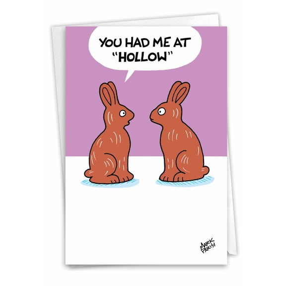 NobleWorks Funny Easter Paper Card with 5 x 7 Inch Envelope (1 Card) Had Me At Hollow C8886EAG