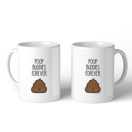 Poop Buddies Best Friend Matching Mugs Dishwasher Safe Ceramic