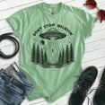thumbnail image 2 of Don't Stop Believin' UFO T-shirt, Unisex Women's Men's Shirt Alien UFO Believe Roswell Area-51 Sci-Fi, Heather Apple Green, X-Large, 2 of 6