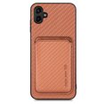 thumbnail image 2 of Cutyskin Carbon Fiber Texture PU Leather Case for Samsung Galaxy A04E, with Detachable Card Holder, Compatible Magsafe Charging, Ultra Thin Design Shockproof Phone Case for Galaxy A04E, Brown, 2 of 5