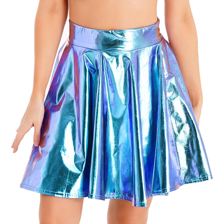 célon satin flared skirt Wholesale Plus Size Women High Waist Zipper Large Swing A