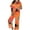 Orange, variant on Uaswgudfs Women's Short Collar & Sleeve Pajama Set with Long Pants - Relaxed Fit Soft Sleepwear
