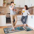 thumbnail image 6 of 2-Piece Kitchen Rugs Set Non-Slip Mats Carpet Floor for Kitchen, Bathroom (19.7"x27.6" & 19.7"x47.2") Town in Winter, 6 of 7