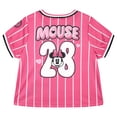 thumbnail image 3 of Disney Minnie Mouse Mesh Baseball Jersey Athletic V-neck T-Shirt and Shorts Outfit Set Toddler to Little Kid, 3 of 5