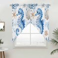 thumbnail image 4 of Seahorse Coastal Kitchen Window Curtains, Swag Curtains Valance for Bedroom Living Room Bathroom, Summer Beach Starfish Coral Nautical Rod Pocket Window Curtain Block Drapes 2 Panels 28"x36", 4 of 7
