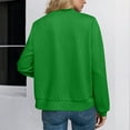 thumbnail image 4 of adviicd Waffle Knit Bomber Jacket Women 2025 Fall Casual Lightweight Jackets Zip Up Long Sleeve Outerwear with Pockets Green, S, 4 of 6