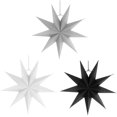 thumbnail image 1 of Estrellas Plegables, Juego De Estrellas De Papel De Pascua De 9 Puntas De 30 Cm Para Árbol De Navidad Árbol De Navidad - Blanco Gris Negro, 3 Piezas Namotu LN-1094, 1 of 7