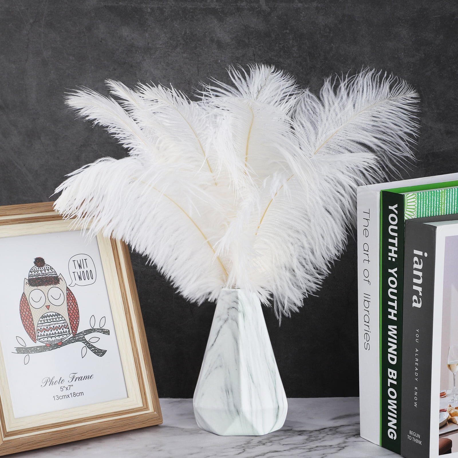 HaiMay 450 Pieces White Feathers for Craft Wedding Home Party