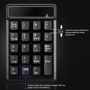 Douself 2.4Ghz Wireless Numeric Keypad Mechanical Feel Number Pad Keyboard 19 Keys w/ USB Receiver