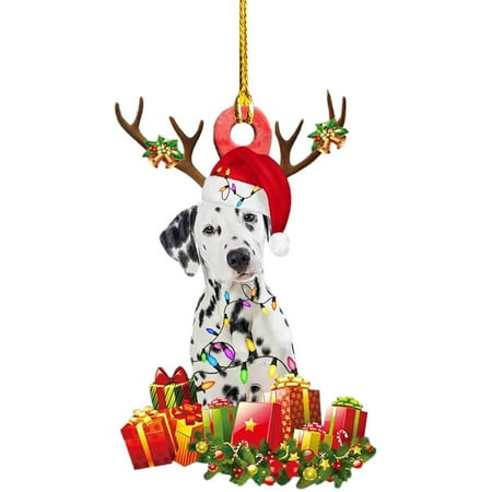 

Christmas Cute Dog Wooden Pendant Lovely Gift Xmas Tree Hanging Decor Crafts for Friend Kid Gift 2021 Christmas Tree Ornament