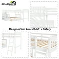 BELLEMAVE LShaped Triple Bunk Beds Twin over Full Size with Storage Stairs and Drawers for Kids