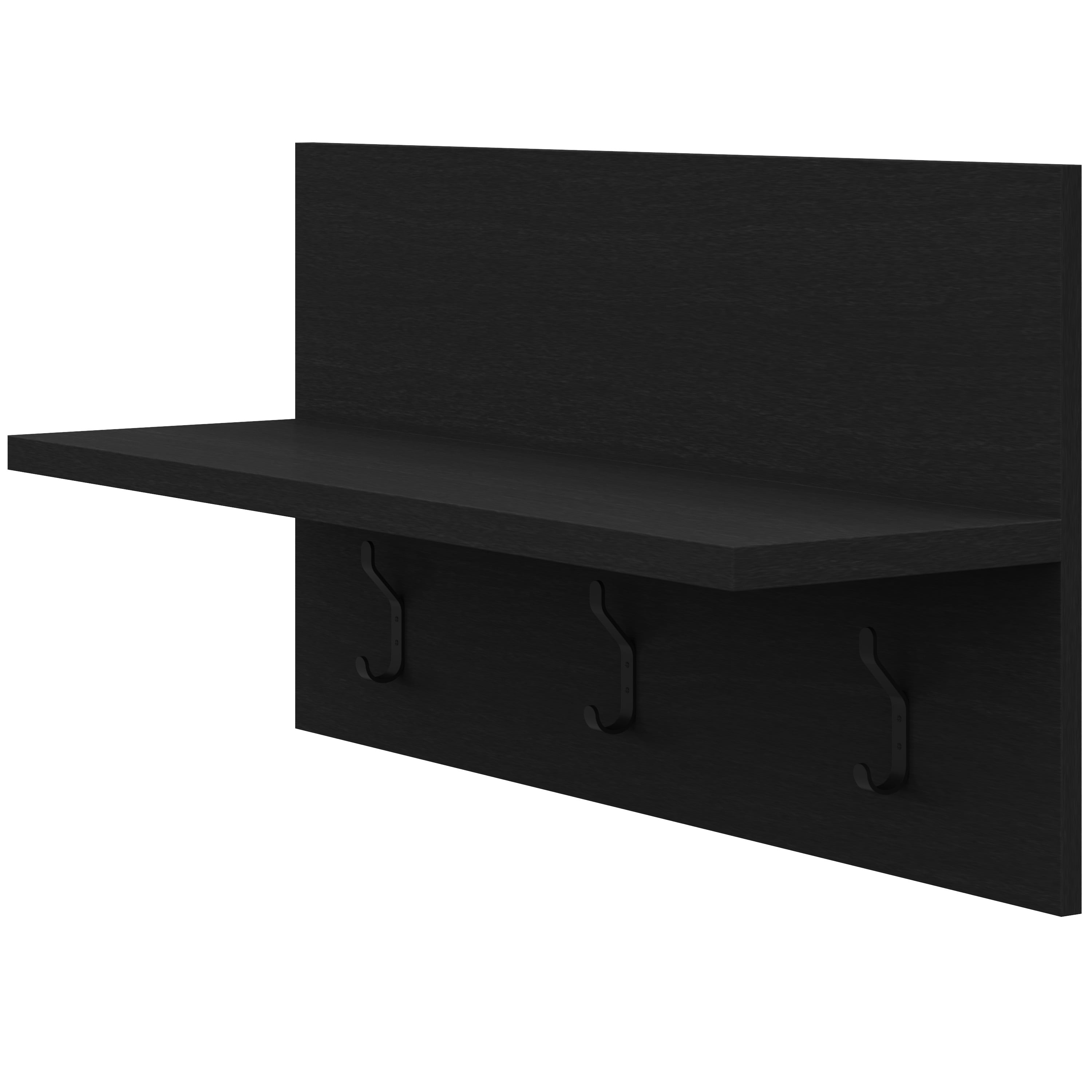 Nexera Porto Entryway Wall-Mounted Coat Rack, Black