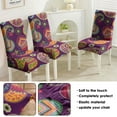 thumbnail image 5 of Set of 4 Exotic Paisley Bohemian Dining Chair Covers Vintage Floral Ethnic Retro Colorful Pattern Washable Polyester Stretch Slipcovers Removable Protector for Classic Home, 5 of 7