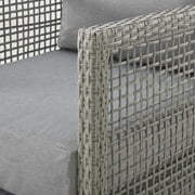 Modern Contemporary Urban Design Outdoor Patio Balcony Garden Furniture Lounge Sofa, Rattan Wicker, Grey Gray