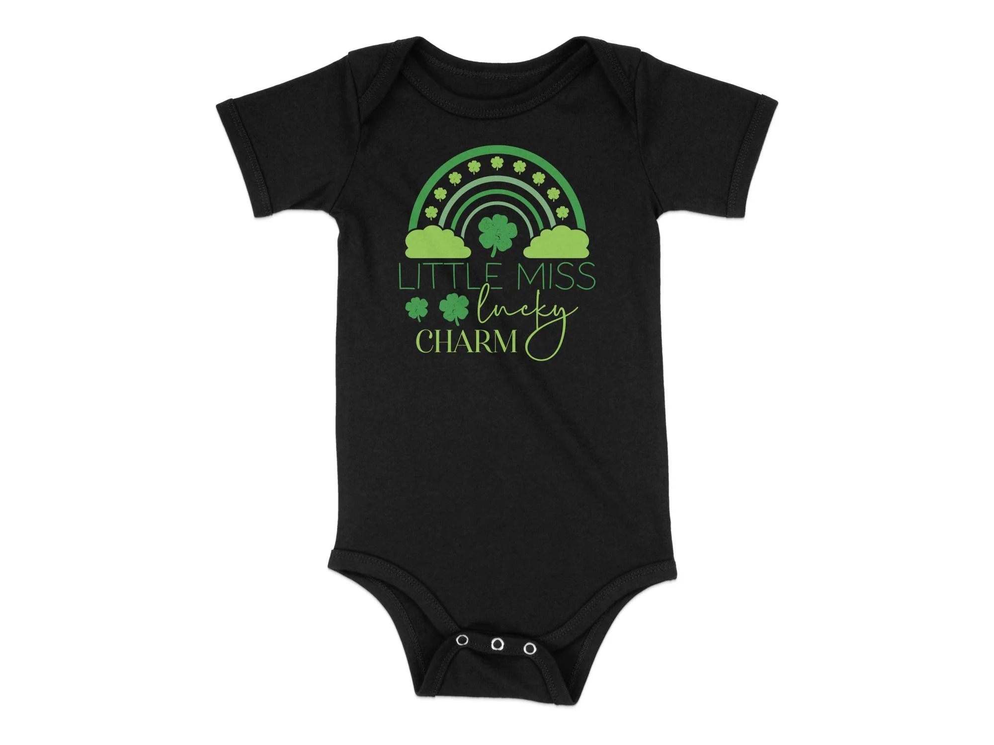 St. Patrick's Day Onesie, Little Miss Lucky Charm, Green Rainbow, Newborn Infant Bodysuit, Cute Baby Shower Gift, Irish Themed Outfit