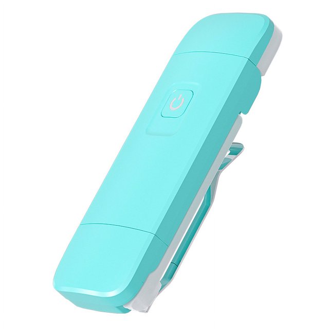 CE Certified USB Rechargeable Eye-Care Clip-On Reading Lamp: Portable Foldable Pocket Book Light with Modern Minimalist Design for On-the-Go Reading, Compact & Lightweight Nightstand Lamp (Cyan)