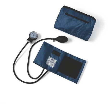 Medline Compli-Mates Professional Aneroid Sphygmomanometer Kit with Adult Manual Blood Pressure Cuff and Carrying Case, Navy Blue