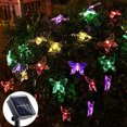 thumbnail image 5 of Guirnalda de luces solares con forma de mariposa, 21,3 pies, 30 luces LED de cadena de hadas con forma de mariposa para jardín, Patio al aire libre, 5 of 5