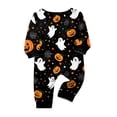 thumbnail image 3 of Halloween Pajamas, Halloween Matching Family Pajamas Pumpkin Ghost Spider Web Print Long Sleeve Two Piece Pj Set Comfort Sleepwear Nightwear Loungewear Spooky Holiday Party Season Photo Outfit, 3 of 4