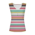 thumbnail image 4 of Bovemsi Camisole Tops for Women Women's Summer V Tie Button Stripe Printed Strip Fabric Loose Casual Tank Top Basic Tanks, 4 of 5