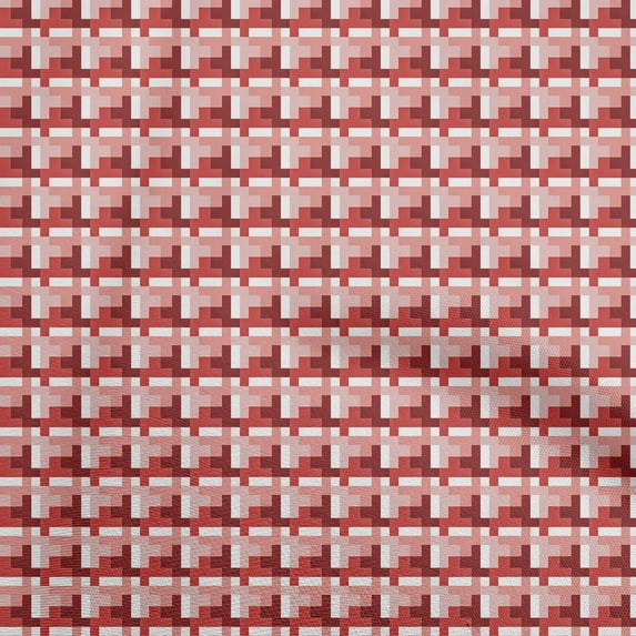 oneOone Cotton Jersey Red Fabric Geometric Sewing Craft Projects Fabric Prints By Yard 58 Inch Wide
