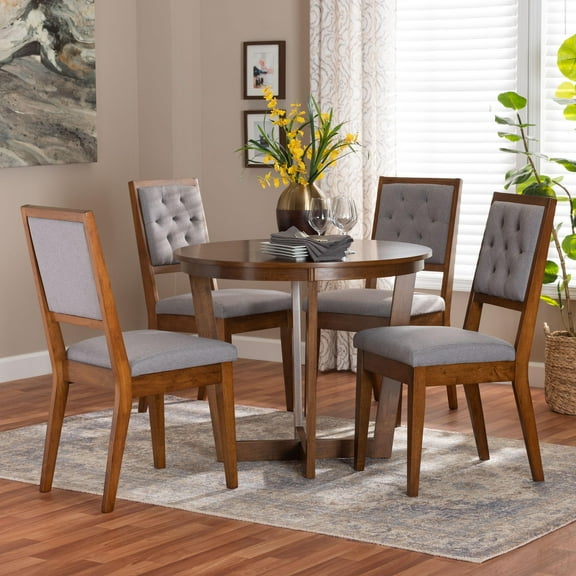 Baxton Studio Kala Modern Dining Set, 5-Piece, Grey