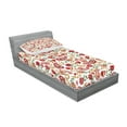 thumbnail image 2 of Ambesonne Paisley Fitted Sheet & Pillow Sham Set, Style Rose Motif, Twinxl, Pale Pink Red, 2 of 2