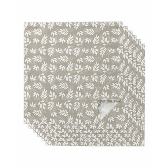 Hokiten Kitchen Dinner Napkins Set of 6 Brown Leaves Cloth Napkins Reusable Washable Table Napkins for Weddings Cocktail Parties Holiday Table Decor 20x20 Inch