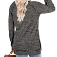 thumbnail image 4 of Clearance-Sale Long Sleeve Shirts for Women Casual Linin And Cotton Workout Tops for Women Round Neck Solid Color Loose Fit Stretch Daily Basic Tops for Women Weekly-Deals（Dark Gray,2XL）, 4 of 4
