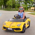 thumbnail image 2 of VOLTZ TOYS 12V Ride on Car for Kids, Official Licensed SVJ 12V Battery Powered Electric Ride-on Car Motorized Toy Vehicle for Children with Remote, Leather Seat, LED Lights and MP3 Player (Yellow), 2 of 7