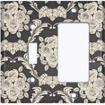 thumbnail image 2 of Metal Light Switch Plate Outlet Cover (Damask Rose Black - Single Toggle Single Rocker), 2 of 2