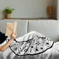 thumbnail image 3 of Magic Moon Soft Flannel Fleece Throw Blanket, Monochrome Modern Crescent with Human Face and Starry Ornament, Cozy Plush for Indoor and Outdoor Use, 50" x 60", Charcoal Grey White, by Ambesonne, 3 of 5