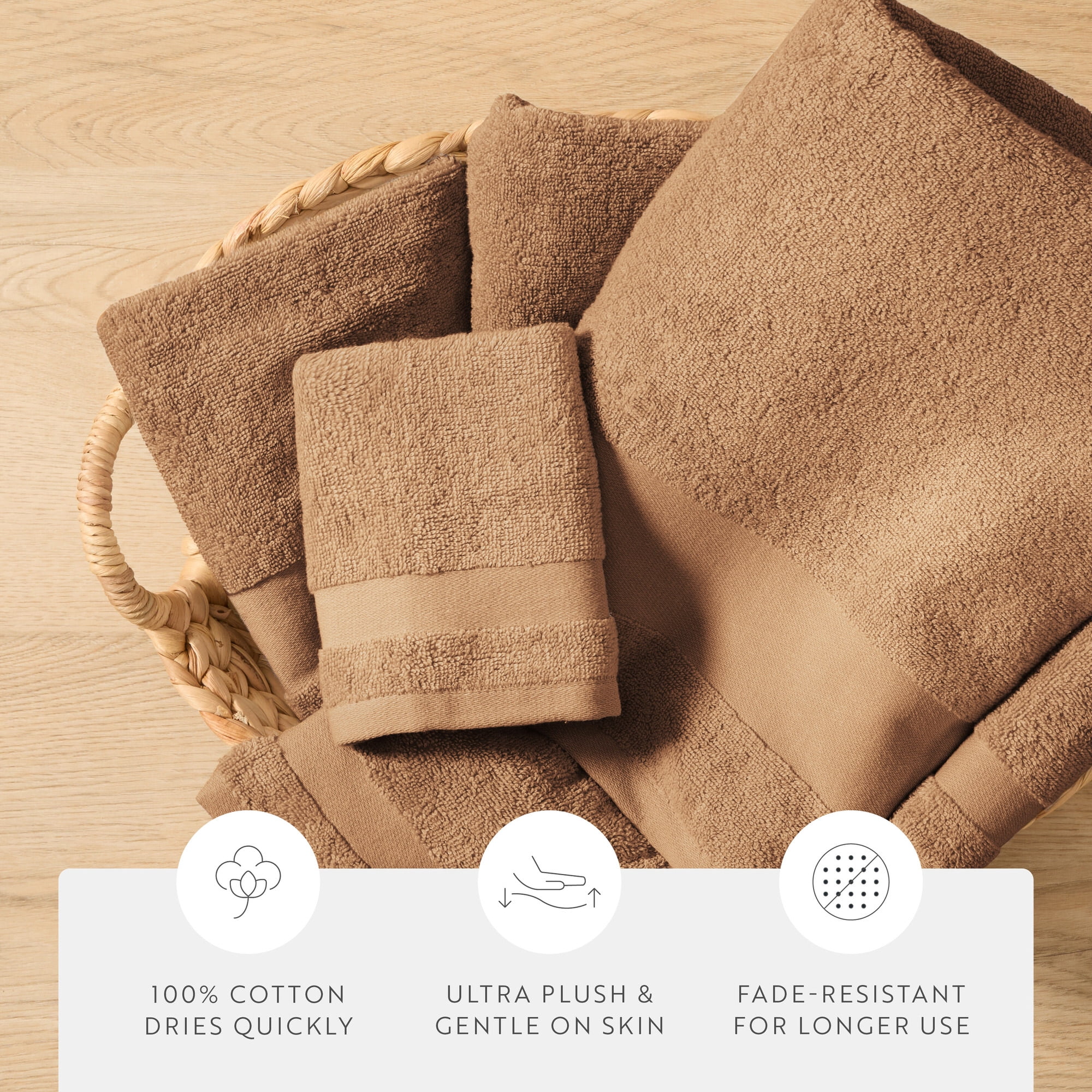 Noble Linens 4 pack Cotton Hand Towels