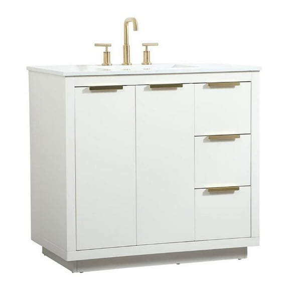 Elegant Kitchen and Bath 36 inch Single bathroom vanity in white